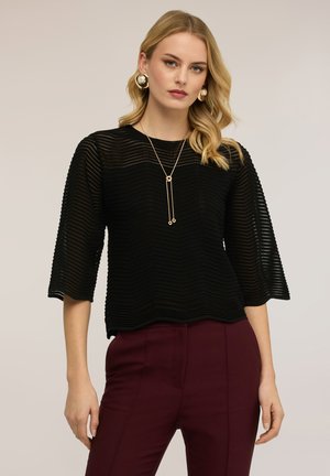 TRAFORATA IN MISTO - Maglione - nero