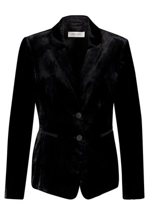 Schwarzer Samt-Blazer mit zwei Knöpfen, Revers und vorderen Kissingtaschen aus der Gerry Weber Kollektion.
