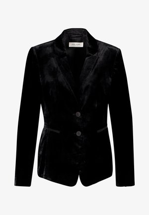 Blazer en velours noir ajusté avec deux boutons, revers crantés et poches à fente devant de la collection Gerry Weber.