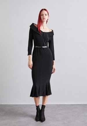 OFF SHOULDER FISHTAIL DRESS  - Jersey dress - black