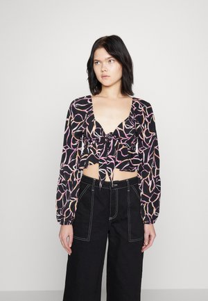 Vero Moda VMNYA CATCH SHORT KNOT  - Μπλούζα - black