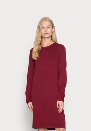 DRESS - Stickad klänning - dark red