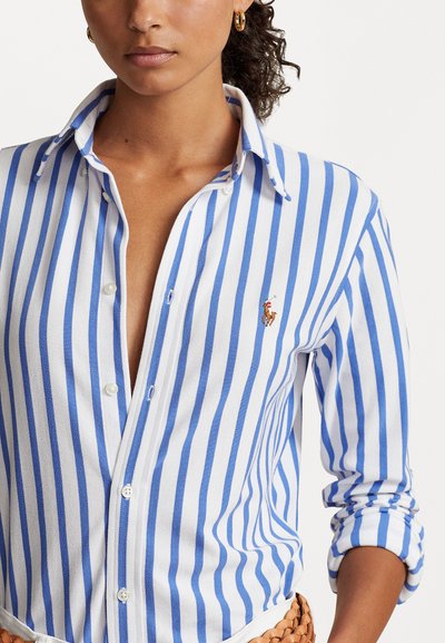 Polo Ralph Lauren LONG SLEEVE BUTTON FRONT  - Košilová halenka  - white/maidstone blue