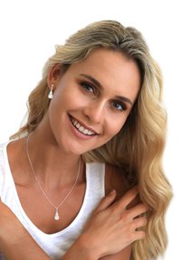 Elli SET - Øreringe - silver coloured/white