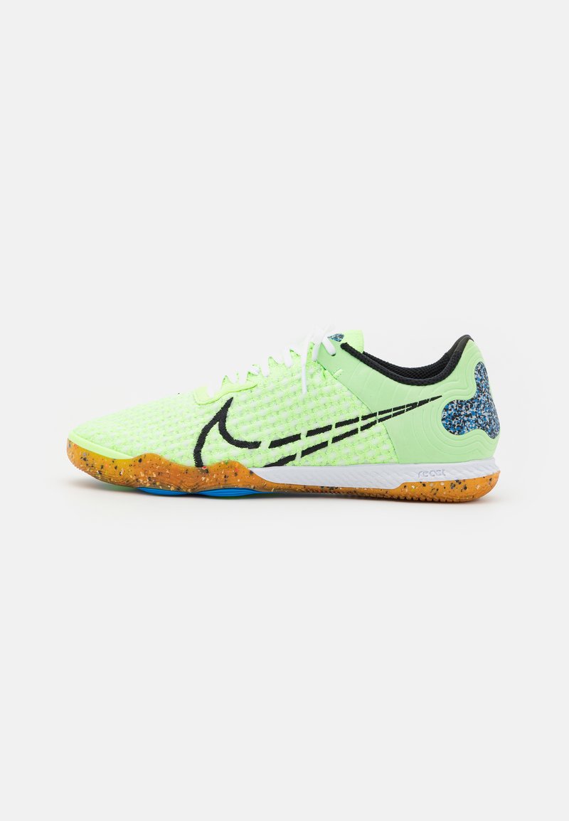 Nike Performance REACT GATO - Botas de futebol de salão - lime glow/black/white/light photo blue