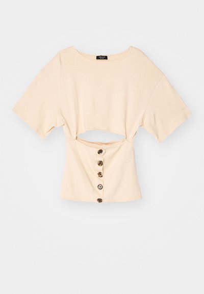 A.W.A.K.E. MODE WITH FRONT BUTTON CLOSURE - T-shirt basic - pastel peach