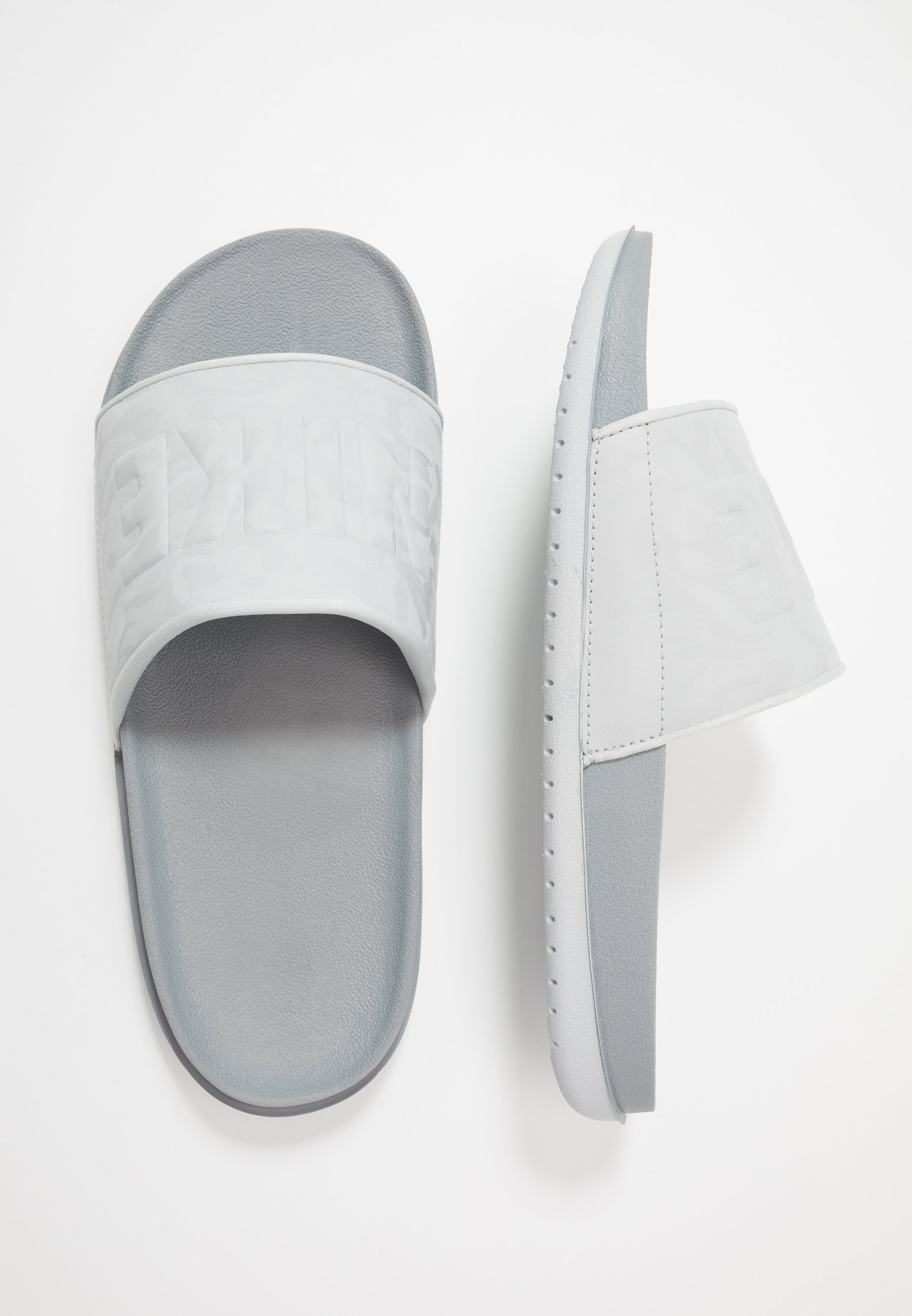 grey nike slides