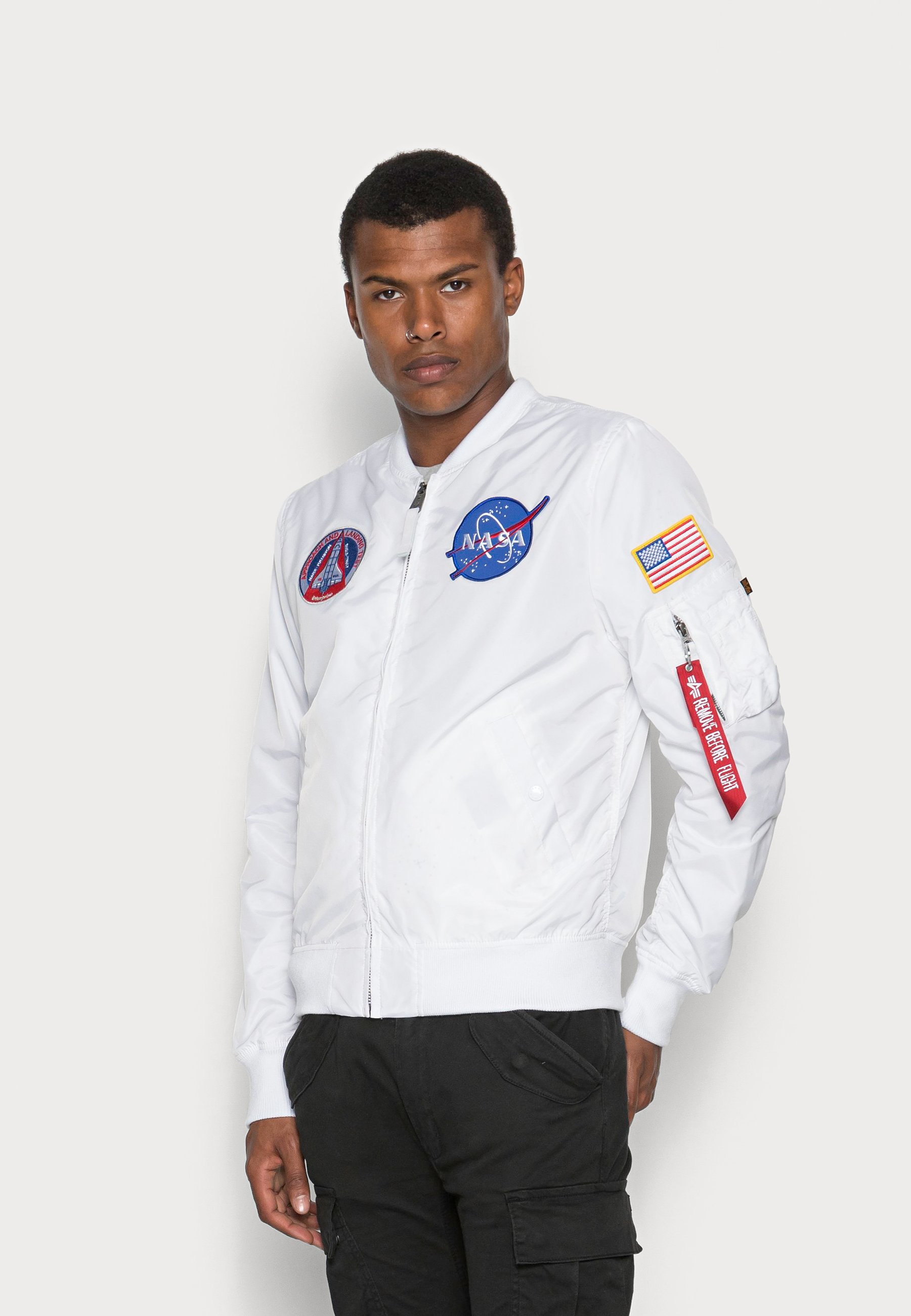 white nasa bomber jacket