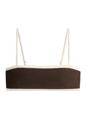 OYSHO, CONTRAST TRIM BANDEAU BIKINI - Haut de bikini - mottled light brown