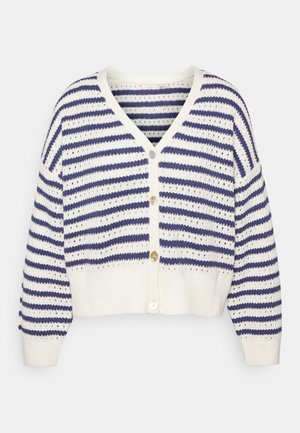 CARDIGAN STRIPES - Cardigan - off white/oceana