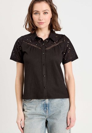 STICKEREI AUS ENGLAND - Button-down blouse - noir