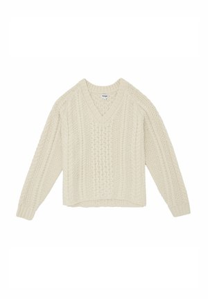 Wrangler LONG SLEEVE V NECK CABLE - RELAXED FIT - Pullover - ivory
