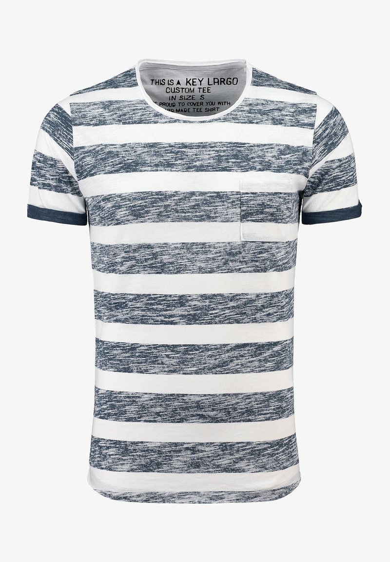 Key Largo Print T-shirt - white navy