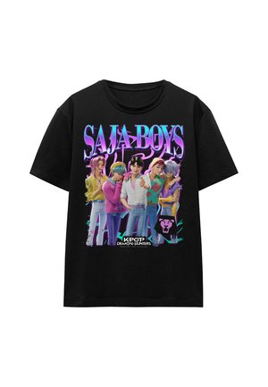 SAJA BOYS  - Print T-shirt - mottled black