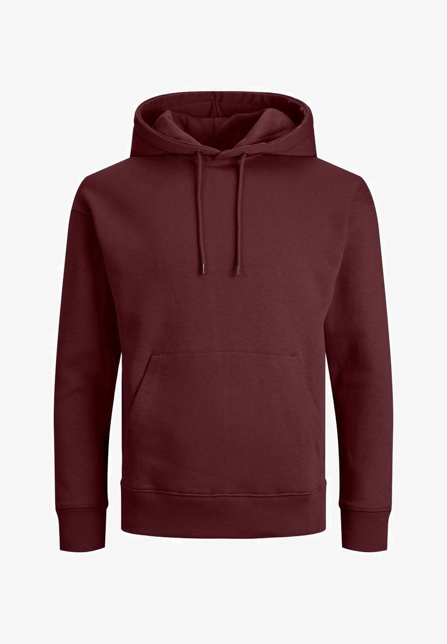 Jack Jones Sweat à capuche mottled dark red/rouge foncé chiné