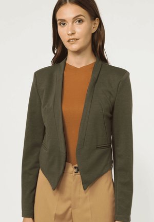 Outfitters Nation, CHAQUETA CORTA SIN SOLAPA BAJO ASIMÉTRICO ELEGANTE - Blazer - verde