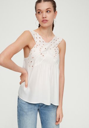 QS À APPLICATION PAPILLON - Blouse - ecru