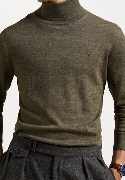 Polo Ralph Lauren WASHABLE WOOL ROLL NECK JUMPER - Svetrík - cargo olive heather