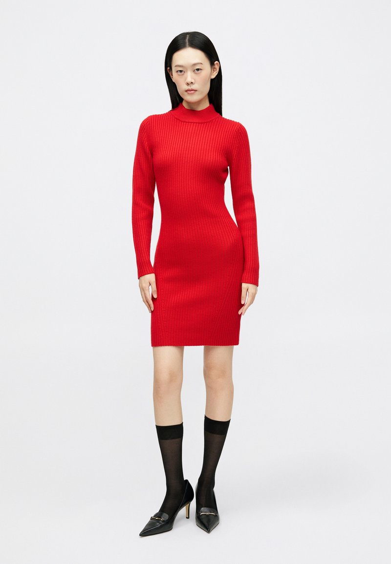 michael kors red sweater dress MICHAEL KORS RED WOMEN'S SWEATER DRESS SZ. MED. LIGHTWEIGHT HOLIDAY DRESS VGC