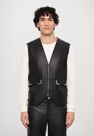 FEDERICO METALL DETAIL VEST - Väst - nappa black
