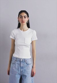 Agolde ARLO POCKET TEE - Marškinėliai su spaudiniu - white