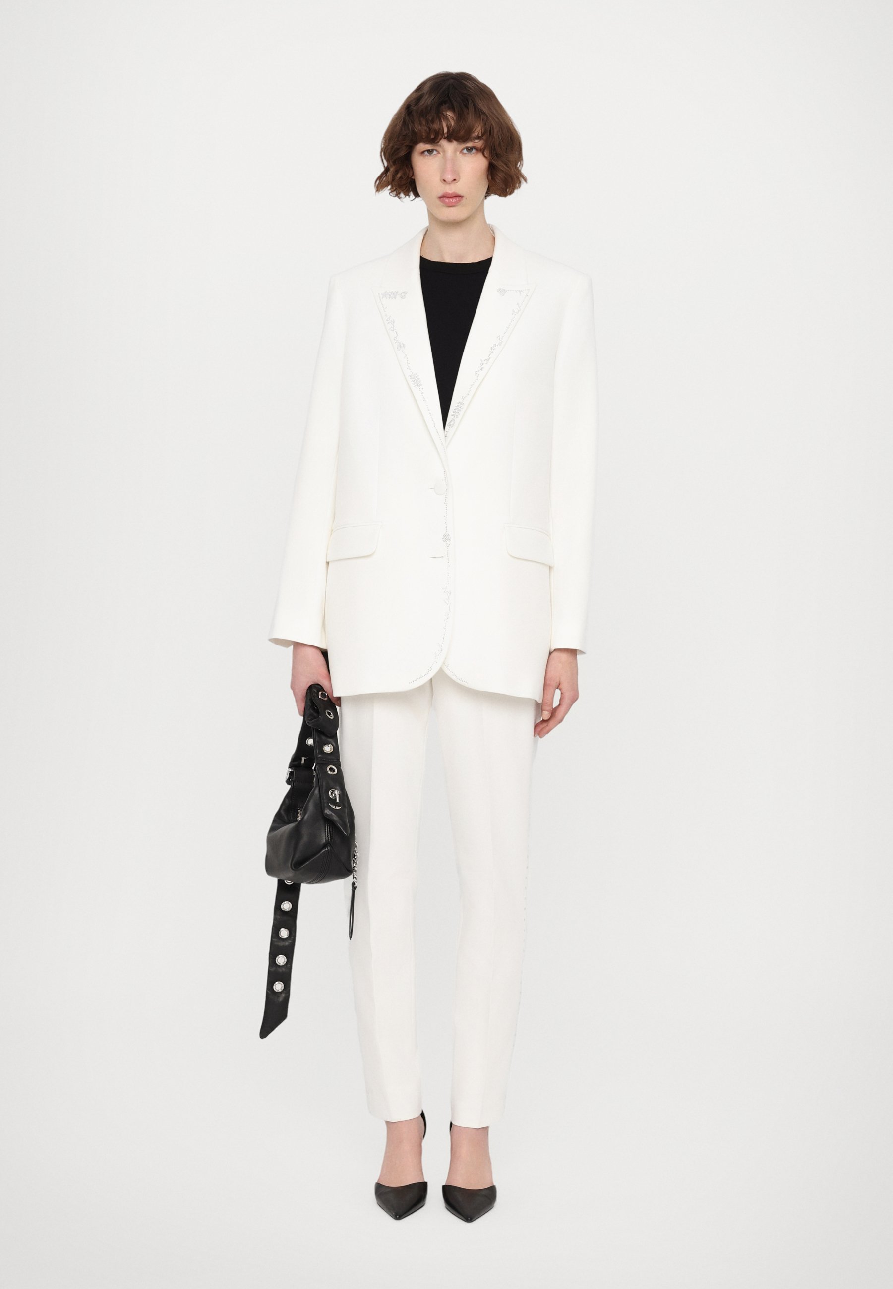 Zadig&Voltaire★Victor Cotton Blazer Judo 白ジャケット Zadig&Voltaire rhinestone-embellished shawl-lapel Blazer