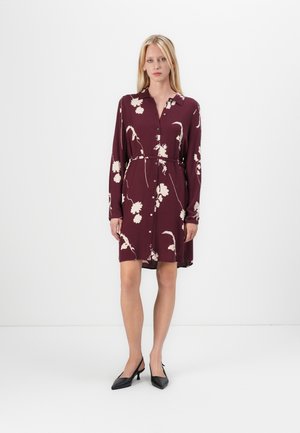 ONLCIKKA SHIRT DRESS - Vestido camisero - dark red