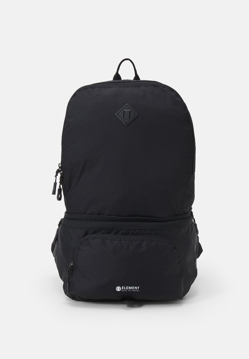 Sac à dos de la marque Black Element avec deux compartiments zippés et une poignée supérieure sur fond clair uni.