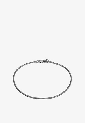 Hõbedane madu ahel käevõru, millel on stiilne ümmargune kuju. Omab karabiiniga sulgu ja tekstuurset pinda, mis lisab detailidele sügavust.