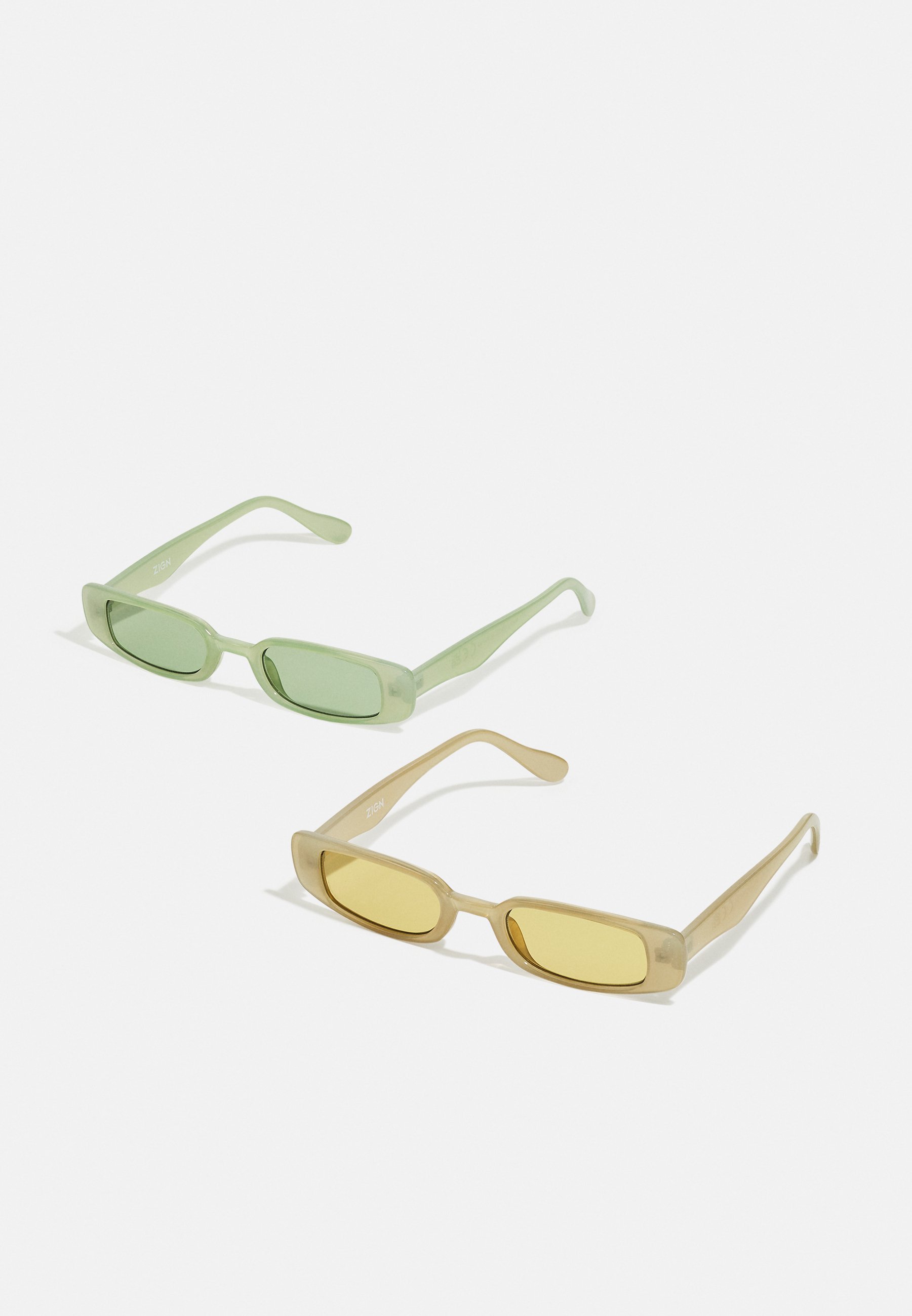 Zign UNISEX 2 PACK - Occhiali da sole - beige/green/beige - Zalando.it
