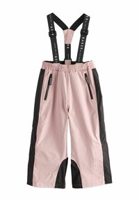 Rožinės ir juodos petnešos su elastine juosta, dviem užtrauktukais užsegamais kišenėmis ir tekstūruotais akcentais su "BAKER" prekės ženklo ženklinimu.