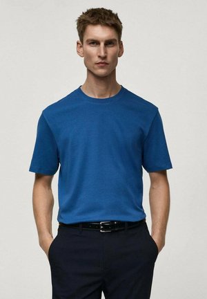 Mango Basic T-shirt - niebieski