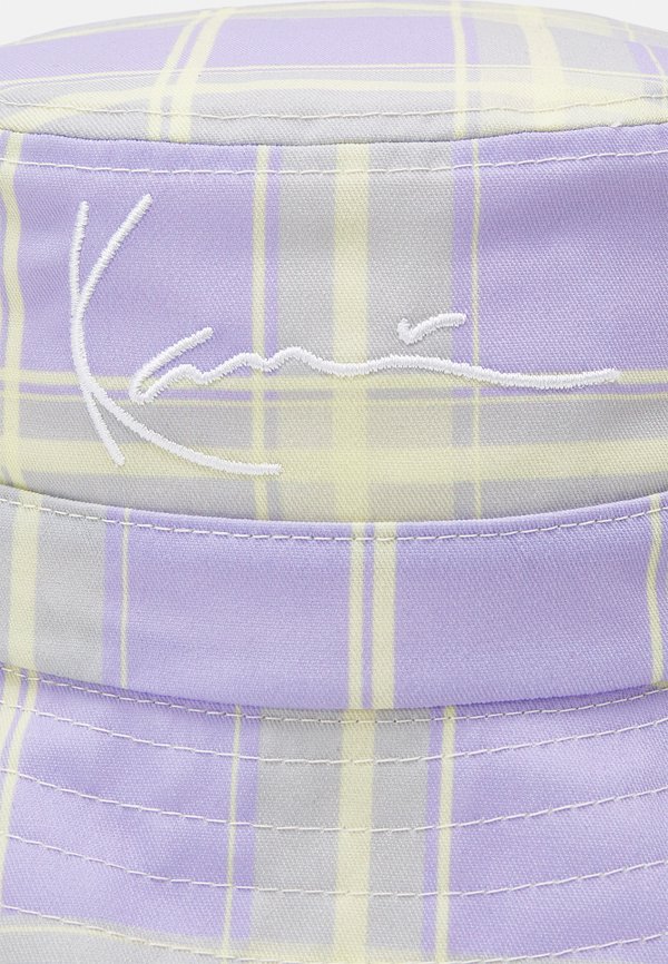 SIGNATURE REVERSIBLE CHECK BUCKET HAT - Hat - purple4