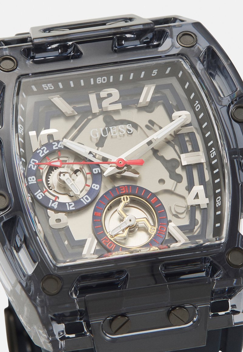 GUESS US Uomo Navy Silicone Multifunzione Orologio, Blu, Cinturino