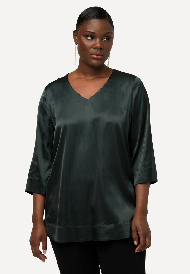 Ulla Popken 3/4-ARM - Bluse - dark green