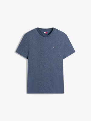 Granatowa koszulka z krótkim rękawem, wykonana z miękkiego materiału. Posiada okrągły dekolt oraz mały detal z logo na piersi. Casualowy design.