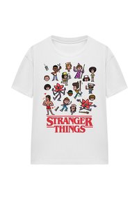 STRANGER THINGS CARTOON CHARACTERS - Print T-shirt - white