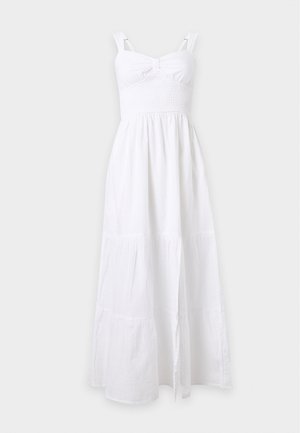 Hollister Co., TIE FRONT SMOCKED WAIST MAX - Hverdagskjole - white