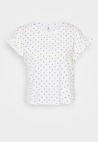 ONLGRAPE FRILL O NECK - Majica kratkih rukava s printom - bright white/black