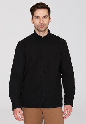 KnowledgeCotton Apparel HARALD SMALL OWL OXFORD REGULAR FIT - Skjorter - black jet