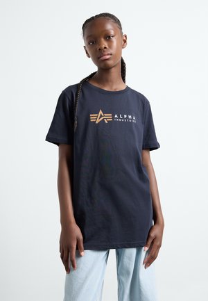 LABEL KIDS TEENS UNISEX - T-shirt med print - blue