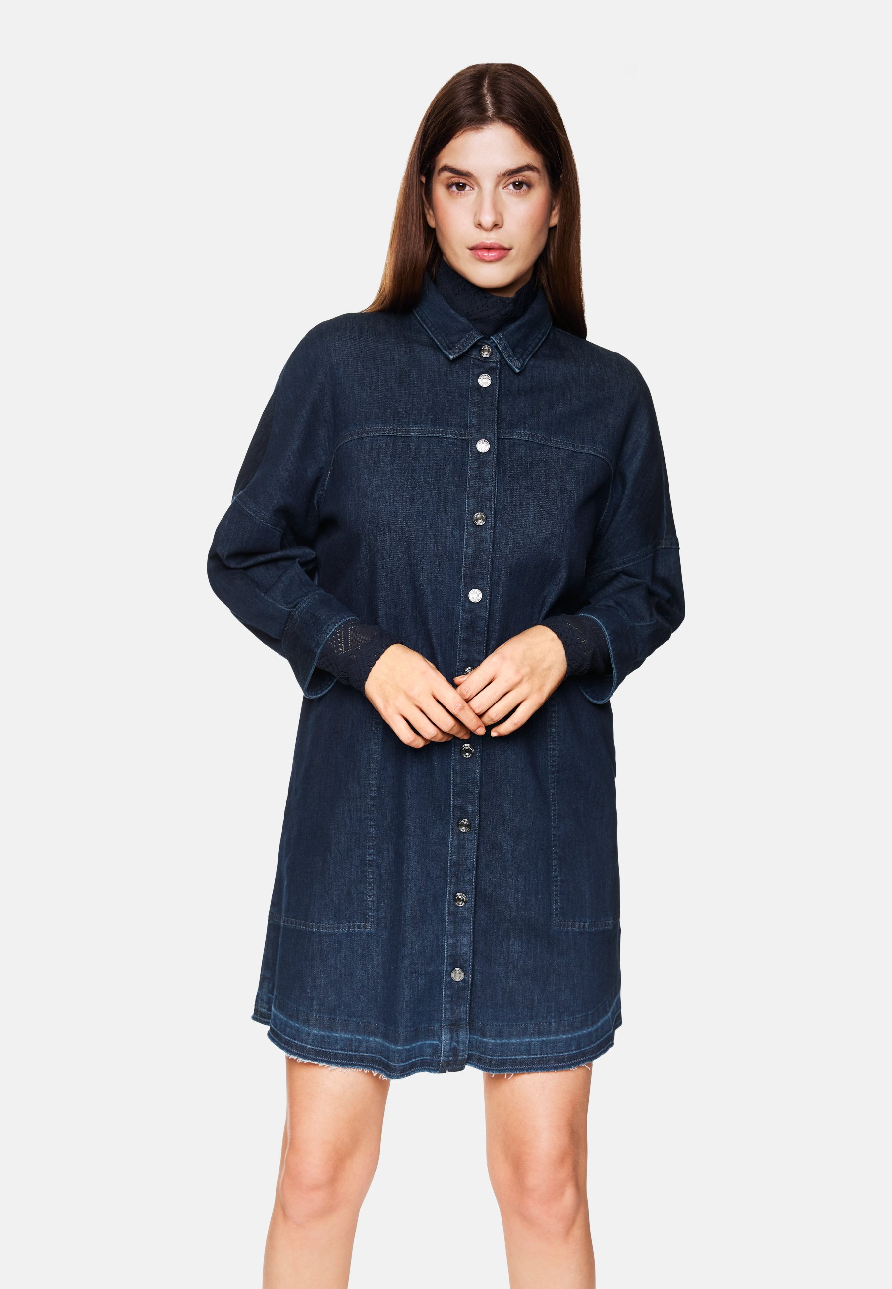 marc cain denim dress Marc Cain Collections Size M /36 DENIM JEAN BEADED DETAIL UNIQUE RUNWAY Dress