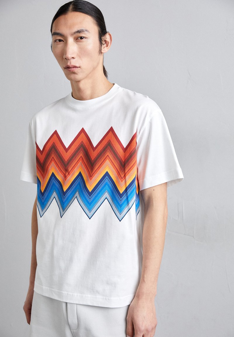 T-shirt Homme Missoni Space Dye - Taille L Orange Multicolore - Coton Jersey