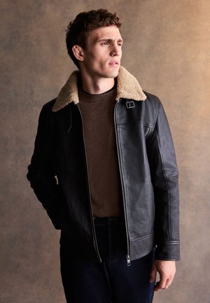 Next, REGULAR FIT - SHEARLING COLLAR - Nahkjakk - brown