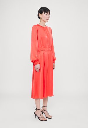 PALM OPEN BACK MIDI DRESS - Cocktail dress / Party dress - sea coral