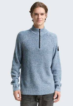 TROYER - Strickpullover - denim blue white mouline