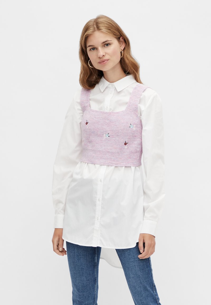 Pieces PCCLARA CROP Top pastel lavender melange/donkerroze Zalando.nl