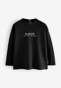 Čierna mikina s dlhými rukávmi vyrobená z bavlny. Má okrúhly výstrih a na prednej strane je potlačené logo "BAKER BY TED BAKER" v bielej farbe.