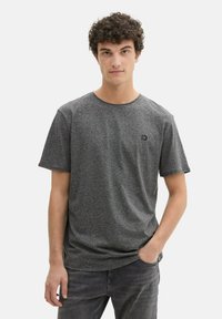 TOM TAILOR DENIM OPEN EDGE MELANGE - Basic póló - black