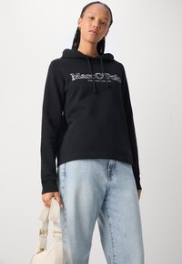 Marc O'Polo LONG SLEEVE HOODED LOGO PRINT - Camisola - black